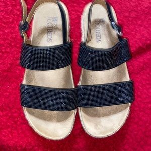 Black Sparkly Sandals , Barely Worn